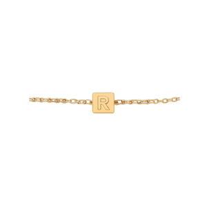 Bracciale in acciaio inossidabile placcato oro con ciondolo a forma di lettera R, gioiello alla moda per donna - Product Image 1