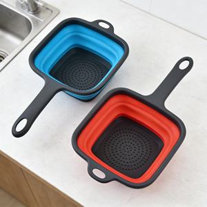 Cesta de drenaje cuadrada plegable de silicona, colador de cocina con almacenamiento, colador de silicona plegable, ¡la más vendida! - Product Image 6