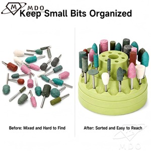 Organizador <span class=keywords><strong>de</strong></span> 31 orificios para brocas, fresas, cabezales <span class=keywords><strong>de</strong></span> pulido y afilado, y accesorios para herramientas rotatorias, con caja <span class=keywords><strong>de</strong></span> almacenamiento para joyería - Product Image 5