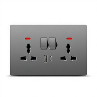 Interrupteurs et prises électriques muraux standard britanniques 13A 220V, panneau PC noir mat et blanc, interrupteur et prise électriques