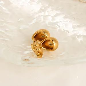 गर्म बिक्री सरल छोटे पानी की बूंद टाइटेनियम स्टील बालियां थोक फैशन स्टड गहने सोने-प्लेटेड स्टेनलेस इयररिंग्स - Product Image 4