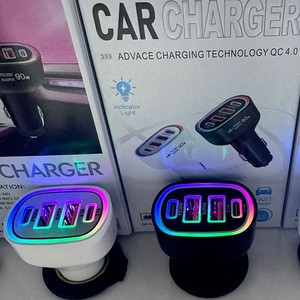 Chargeur de voiture USB <span class=keywords><strong>4</strong></span> ports, charge rapide 3.0, chargeur de téléphone USB C pour voiture avec port de charge électrique pour appareils mobiles universels - Product Image 2
