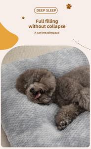 Velvet & Corduroy Dual-Sided Orthopedic Pet Bed Oversized Thickened Design Anti-Skid Washable Winter Warm Soft <b>Plush</b> - Product Image 6