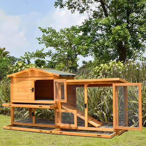 Cage à lapin faite à la main à 2 niveaux bon marché en plein air de Chine clapier à lapin en bois maison design à vendre - Product Image 4