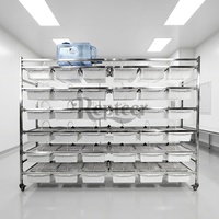 Bac de reproduction en acier inoxydable haute performance avec système d'abreuvement automatique intégré et boîte de désinfection amovible