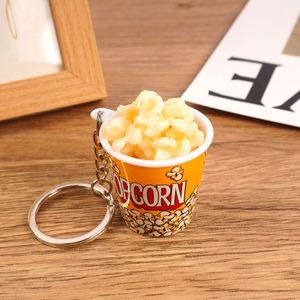 Funny Creative Plastic Food Play Cup <b>Key</b> <b>Chain</b> Simulation Popcorn Cup Keychain for Women Men Trinkets Gift - Product Image 4