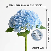 Hortensia Artificial de Látex de Alta Calidad con Tacto Realista, Cabeza Grande, para Ramos de Novia de Lujo y Decoración del Hogar