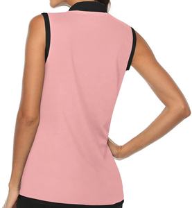 Vente en gros de débardeurs sans manches 100 coton avec logo personnalisé pour femmes sports d'été <span class=keywords><strong>golf</strong></span> polos - Product Image 3
