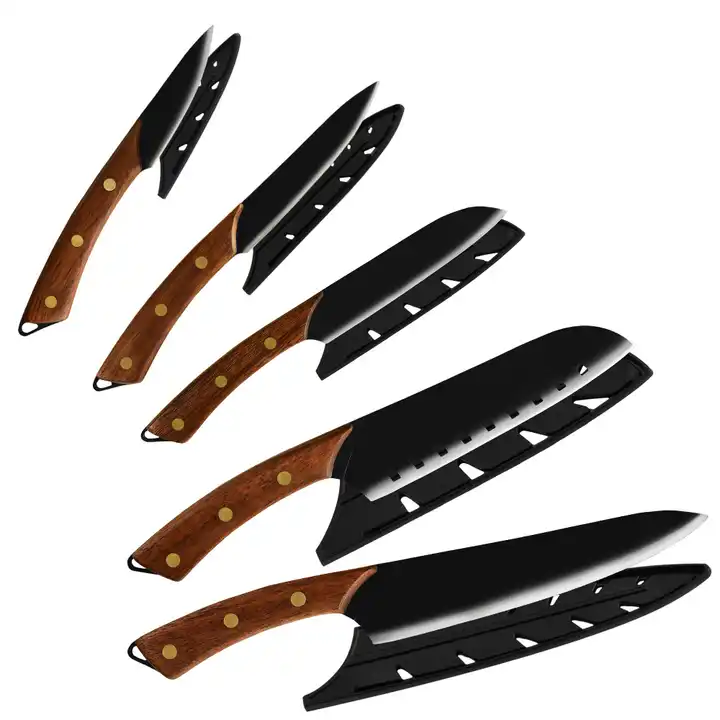 XYJ 5pcs/set Full Tang Boning Knife With Knives Bag Stainless Steel Meat  Deboning Butcher Knife