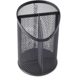 UNV20019 Universal 4.13 Pulgadas Diámetro x 6 pulgadas Portalápices de Metal Negro de 3 Compartimentos, Material Plástico - Product Image 3