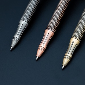 Stylo tactique de survie en plein air EDC, stylo à bille à action par culbuteur en laiton, sensation de métal lourd, cadeau d'affaires - Product Image 4