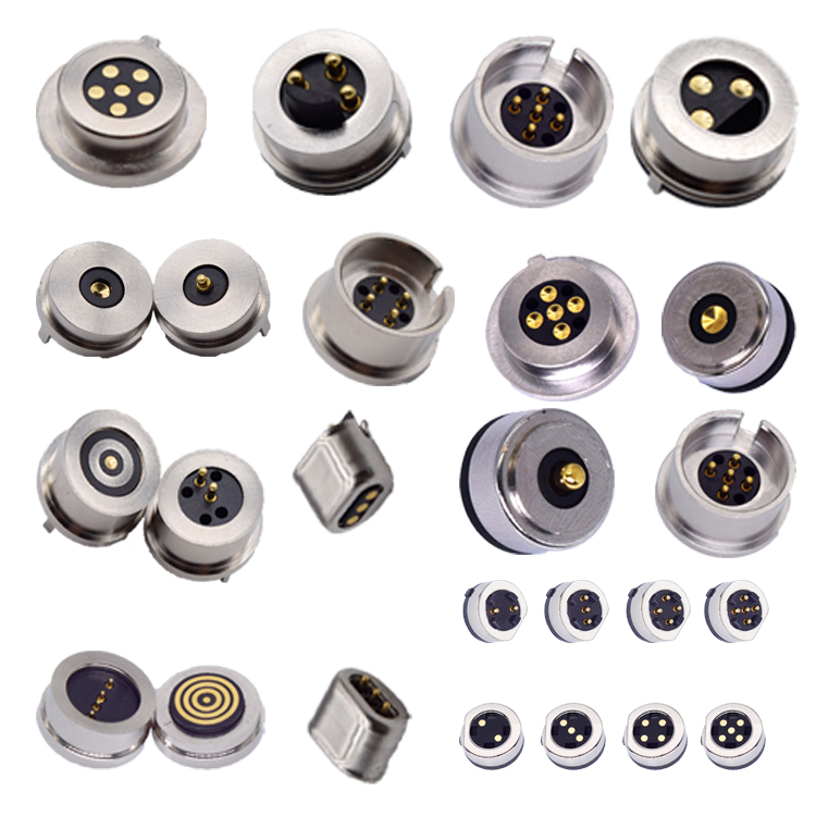 3A Stroom Waterdichte Pad Sterke Kracht Spring Load Pitch 2.2 Mm Man Vrouw 2 3 4 5 6 7 8 9 Pin Magnetische Connector Pogo Pin