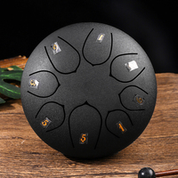 Ethereal Sound Steel Tongue Drum 6 Inch 8-Tone C Key Thickened Carbon Steel Hand Pan Drum for Stress Relief