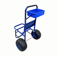 Chariot de pêche de plage pliable wagon de pêche en aluminium durable avec roues de ballon