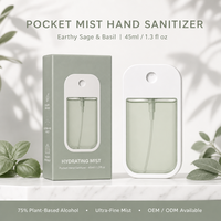 Spray désinfectant pour les mains transparent fait main, antibactérien, portable, à ingrédients actifs, pour la maison