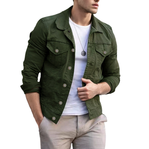 D0802me24 New Innovations Turn Collar Single Breasted <b>Button</b>-Up Men's Casual Winter Suit Jackets Plain Dyed Eco-Friendly - Product Image 1