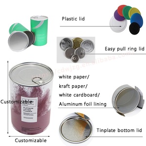Tubo de Papel Kraft Compuesto de Grado Alimenticio con Tapa de PE Fácil de Despegar para Envasado de Café, <span class=keywords><strong>Milo</strong></span> en Polvo, Chocolate y Papas Fritas - Product Image 3