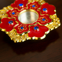 HT Church Supplier Relicario de Cruz chapado en oro Decoración religiosa para reliquias y recuerdos Decoración del hogar y la Iglesia