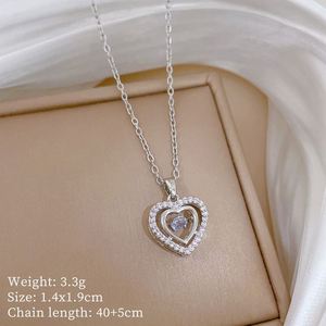 Collar de Acero Inoxidable con Baño de Oro de 18K y Colgante de Corazón con Cristal de Zirconia, Cadena para Clavícula, Joyería para Mujer - Product Image 2