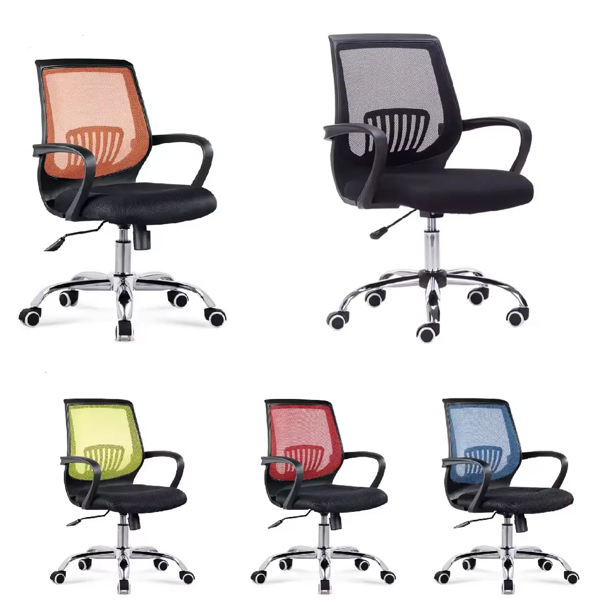 Low back adjustable ergonomic wholesale, customizable modern mesh chairs