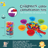 Jeu de tri et d'association sensoriel Montessori pour bébés et enfants, apprentissage des couleurs et du comptage, animaux et dinosaures, jouets éducatifs en TPE/TPR, 2-7 ans