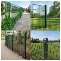 Clôture de sécurité robuste en tubes d'acier 3D à double fil, revêtement poudré, écologique, facile à assembler pour villas, maisons et jardins