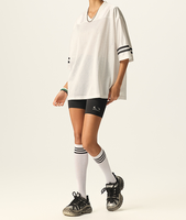 Maillots de football vintage oversize en stock, t-shirt en maille, streetwear, maillot de football à manches courtes