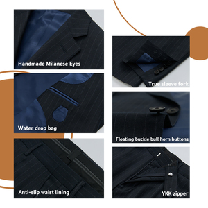 100% 605 Len 180 Gram Người Đàn Ông Của Kinh Doanh Màu Đen Nửa Vải Phù Hợp Với V Cổ Mens Kinh Doanh Áo Khoác Phù Hợp Với Cho Trong Kho - Product Image 6