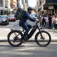 Vélo électrique connecté antivol 48V 500W avec cadre en alliage d'aluminium et batterie 1680Wh pour flotte de location, suivi GPS et IoT Cargo