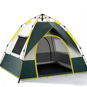 Tente familiale hexagonale automatique pour 4-6 personnes, quatre saisons, double couche, une chambre, protection solaire UPF50+, <span class=keywords><strong>camping</strong></span> en plein air - Product Image 1