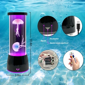 2025 productos novedosos lámpara de medusas que cambia de Color LED Lava luces nocturnas juguetes Jelly Fish Llama luz sensorial lámpara de mesa moderna - Product Image 5