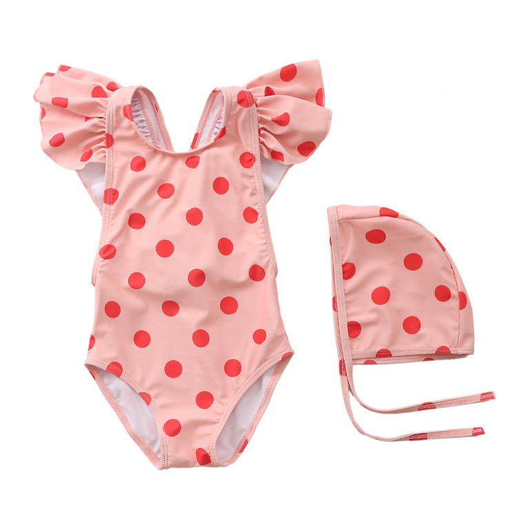 New 2024 Trendy Super Cute Baby Girl One Piece Swimsuit Pink