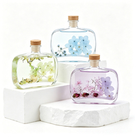 Vente en gros de flacons diffuseurs d'arômes rectangulaires en verre vides de luxe, rechargeables, 100 ml, 200 ml, 300 ml, 500 ml
