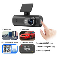 Nouvelle boîte noire de voiture avant arrière de caméra DVR WiFi 4K avec vision nocturne et GPS pour la surveillance automobile