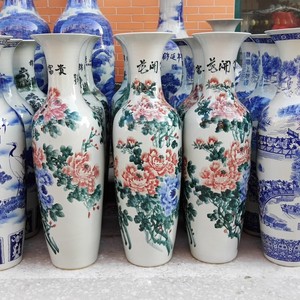 Antiguo pintado a mano patrón de peonía <span class=keywords><strong>Vintage</strong></span> chino Foor jarrón único piso jarrón <span class=keywords><strong>para</strong></span> oficina Hotel restaurante chino Decoración - Product Image 3