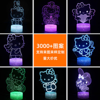 Dessin animé kitty petite veilleuse led lampe de table 3d créative