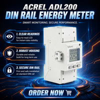 Compteur d'énergie monophasé Acrel ADL200, montage sur rail DIN, communication Modbus RTU, écran LCD pour armoire de distribution électrique