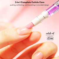 SAGALAGA Stylo poussoir à huile pour cuticules 2 en 1, parfum fruité, huile de traitement des cuticules, produit de soin des cuticules pour salon de manucure, vente en gros