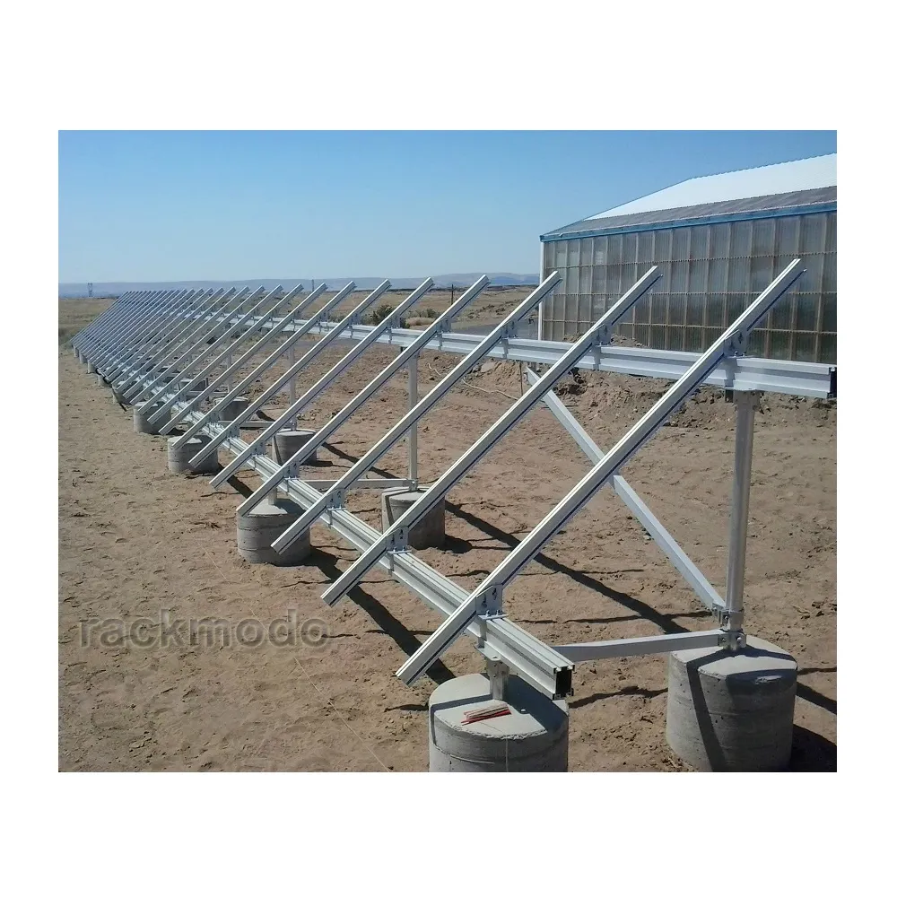 Sistema de estantería solar de montaje en tierra de aluminio de fácil instalación solar