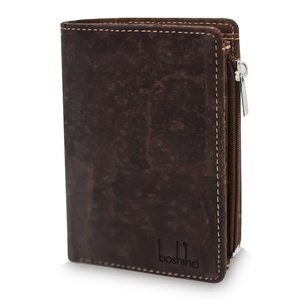 Cork Purse Women's RFID Blocking Bifold Zipper <b>Wallet</b> Vegan Cork Leather <b>Card</b> <b>Holder</b> Coin Pocket <b>Wallet</b> - Product Image 1