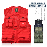 Gilet de pêche, de randonnée, de journalisme, de chasse, de photographie de haute qualité, personnalisé, en toile, multi-poches, pour homme