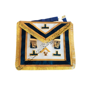 Pasado maestro Provincial delantal de terciopelo azul marino frontera | Bordado a mano de terciopelo azul frontera delantal - Product Image 1