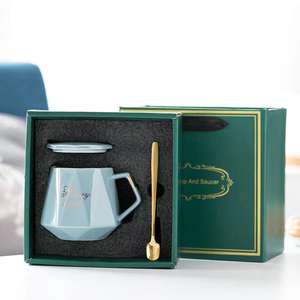 Wealtime di ceramica tazza tazza tazza di caffè bere bocca larga a forma di <span class=keywords><strong>diamante</strong></span> regalo Di Natale set - Product Image 1