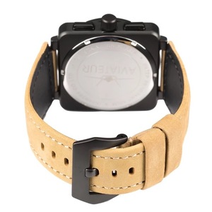 นาฬิกาโครโนกราฟควอตซ์ทรงเหลี่ยม นาฬิกาข้อมือสแตนเลสสำหรับผู้ชาย - Product Image 5