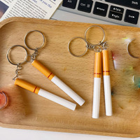 Porte-clés créatif avec lumière de simulation, mini mégot de cigarette, pendentif pour sac à dos de voiture, décoration suspendue DIY, en plastique étanche, petit cadeau
