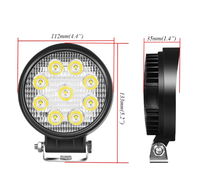9 LED 4 pouces 27W lampe de travail 12V 24V voiture projecteur LED Mini LEDbar pour Auto camion route tout-terrain accessoires nouvel état