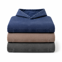 Sweat à capuche court pour homme à double fermeture éclair, coupe oversize streetwear avec finition délavée et épaules tombantes