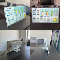 Écran d'affichage de menu électronique avec cadre en alliage d'aluminium pour café, salon de thé, liste de prix, recettes, carte de repas dynamique, commande de table