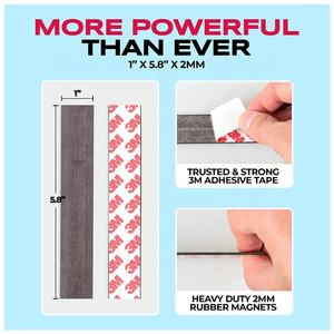Bandes magnétiques adhésives plates <span class=keywords><strong>Extra</strong></span> fortes bandes magnétiques avec support adhésif bandes magnétiques pour la plupart des Surfaces poids léger - Product Image 4