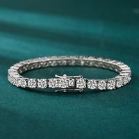 Chaîne Tennis Personnalisée en Argent Sterling 925 avec Moissanite Taille Princesse 4mm Style Hip Hop – Vente en Gros, Cadeaux